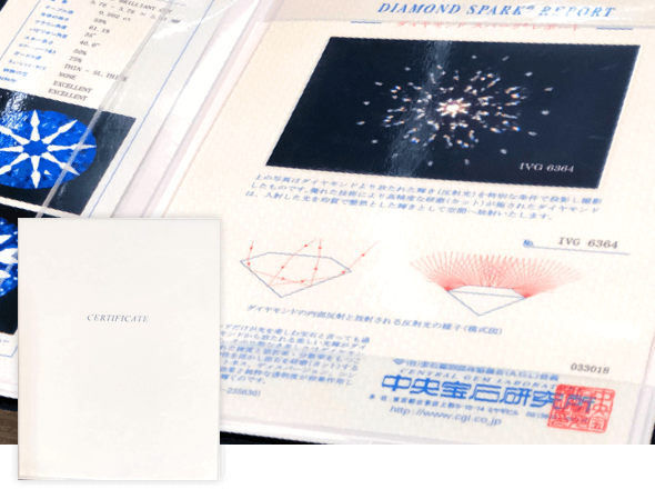中央宝石研究所(CGL／Central G em L aboratoryの鑑定書