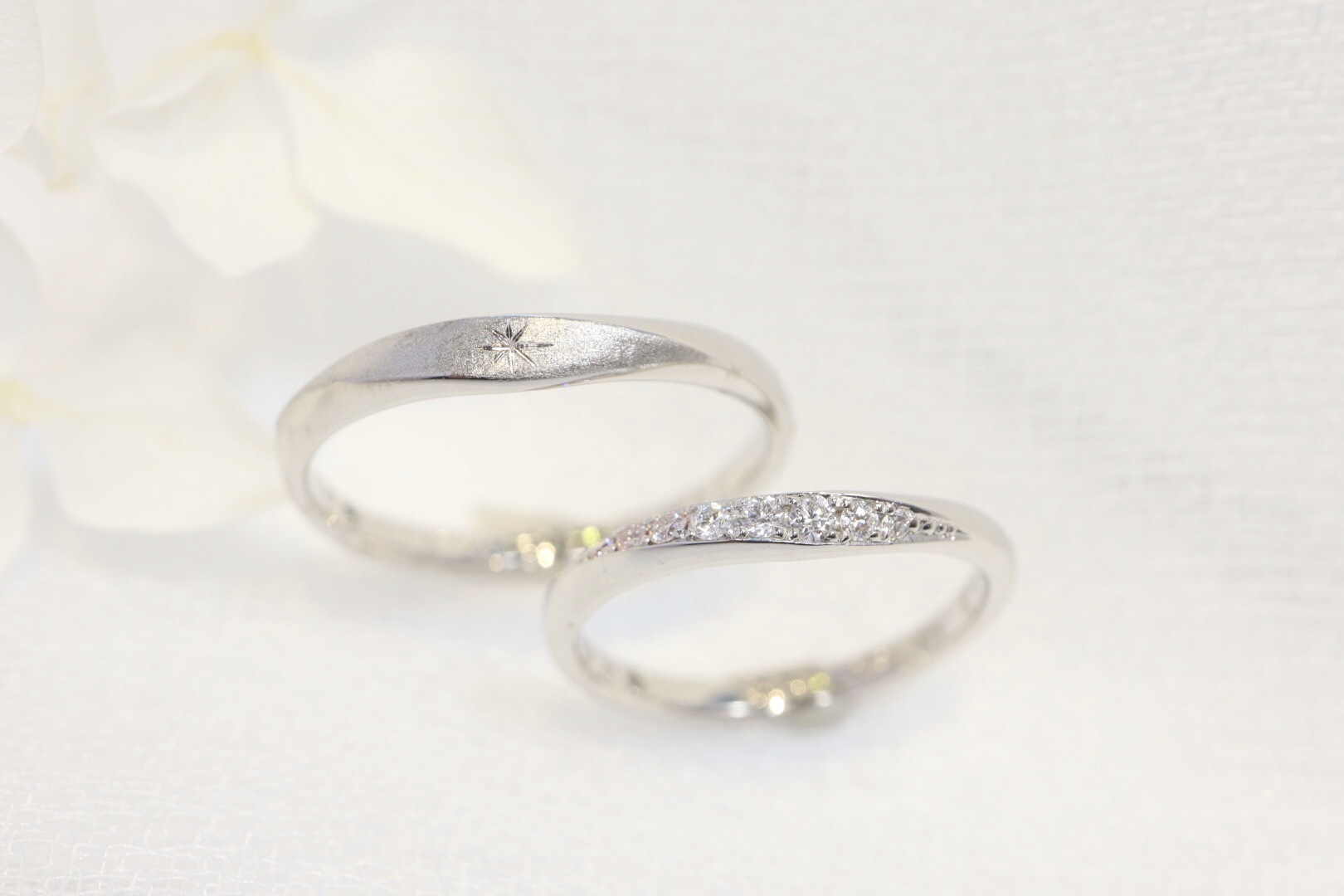 ピンクダイヤ＆スターカット】結婚指輪アレンジ｜アレンジ｜LEGAN 帯広 